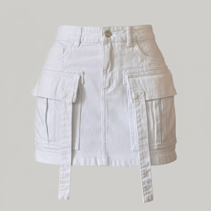 Falda blanca denim